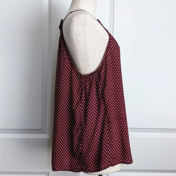 Splendid Tank Swing Sleeveless Halter Keyhole Neck Smocked Red White Navy XL NWT - Picture 7 of 16